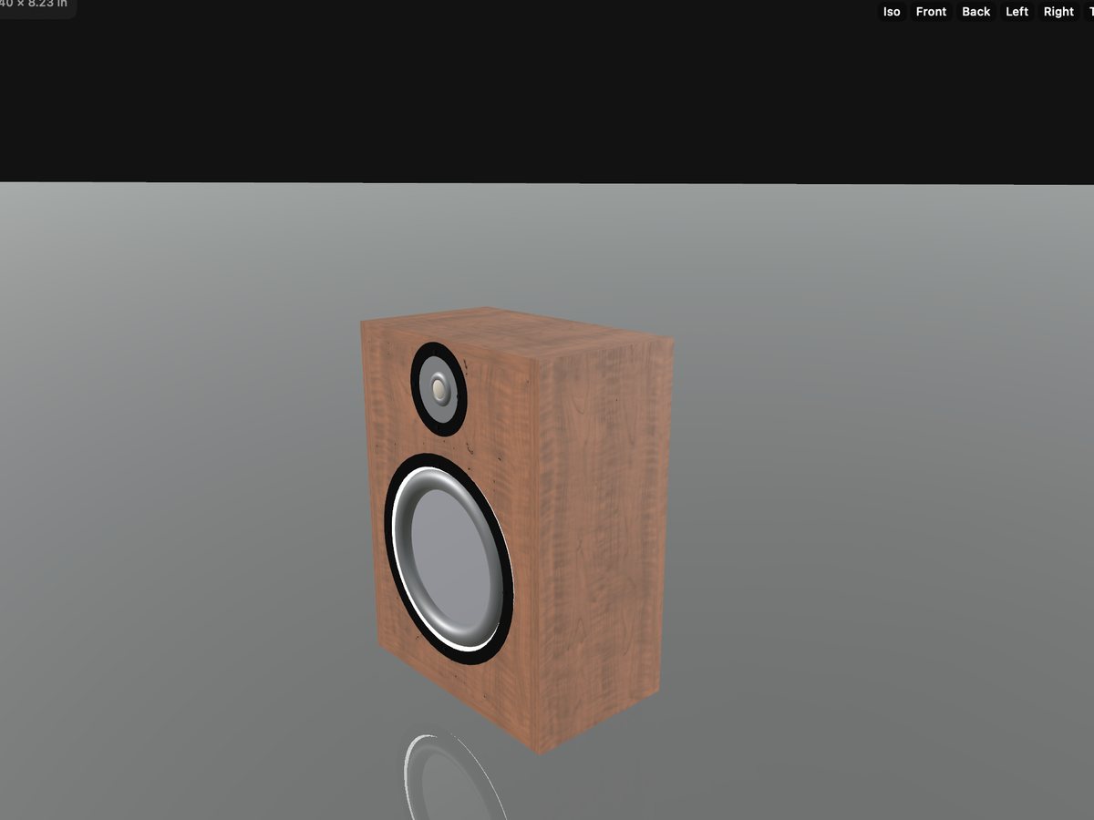 A walnut bookshelf speaker designed in SDS