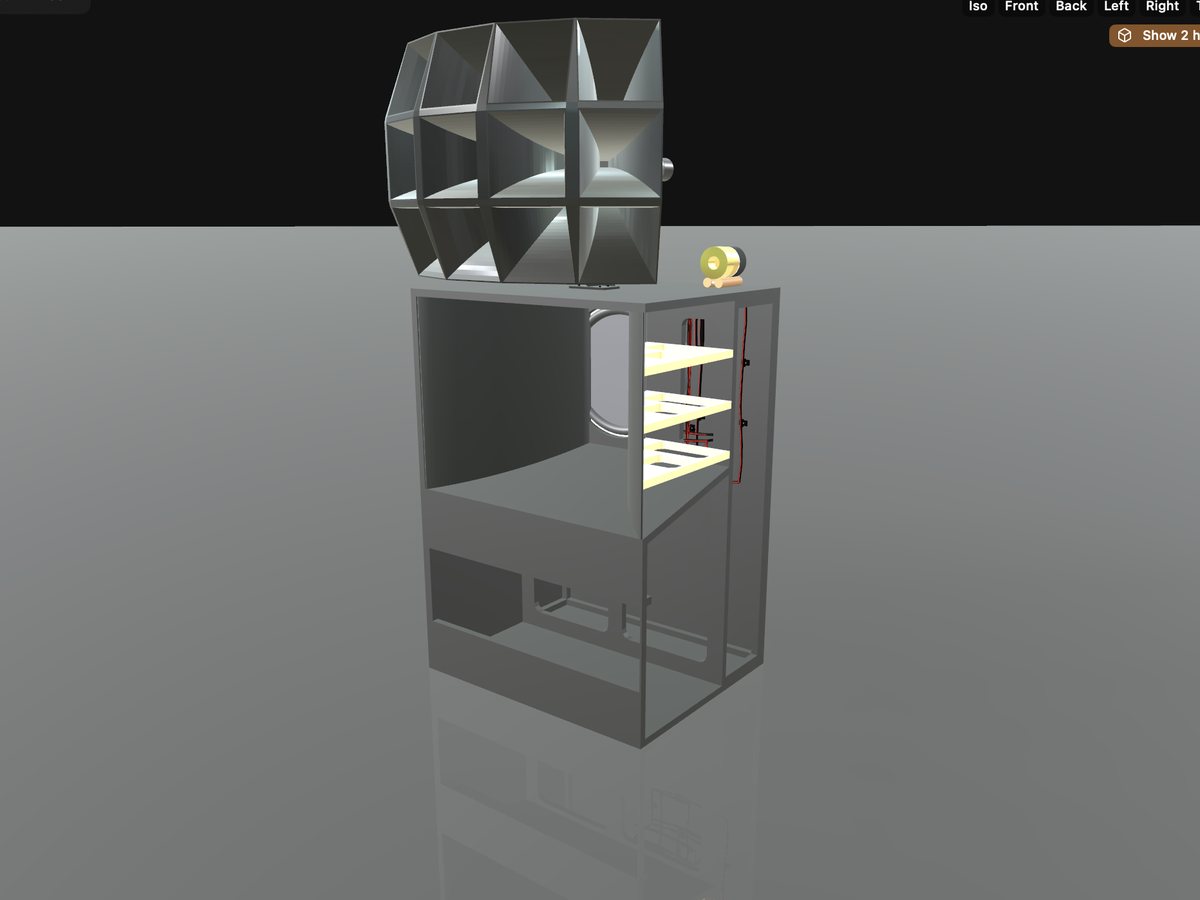 A horn-loaded speaker designed in SDS